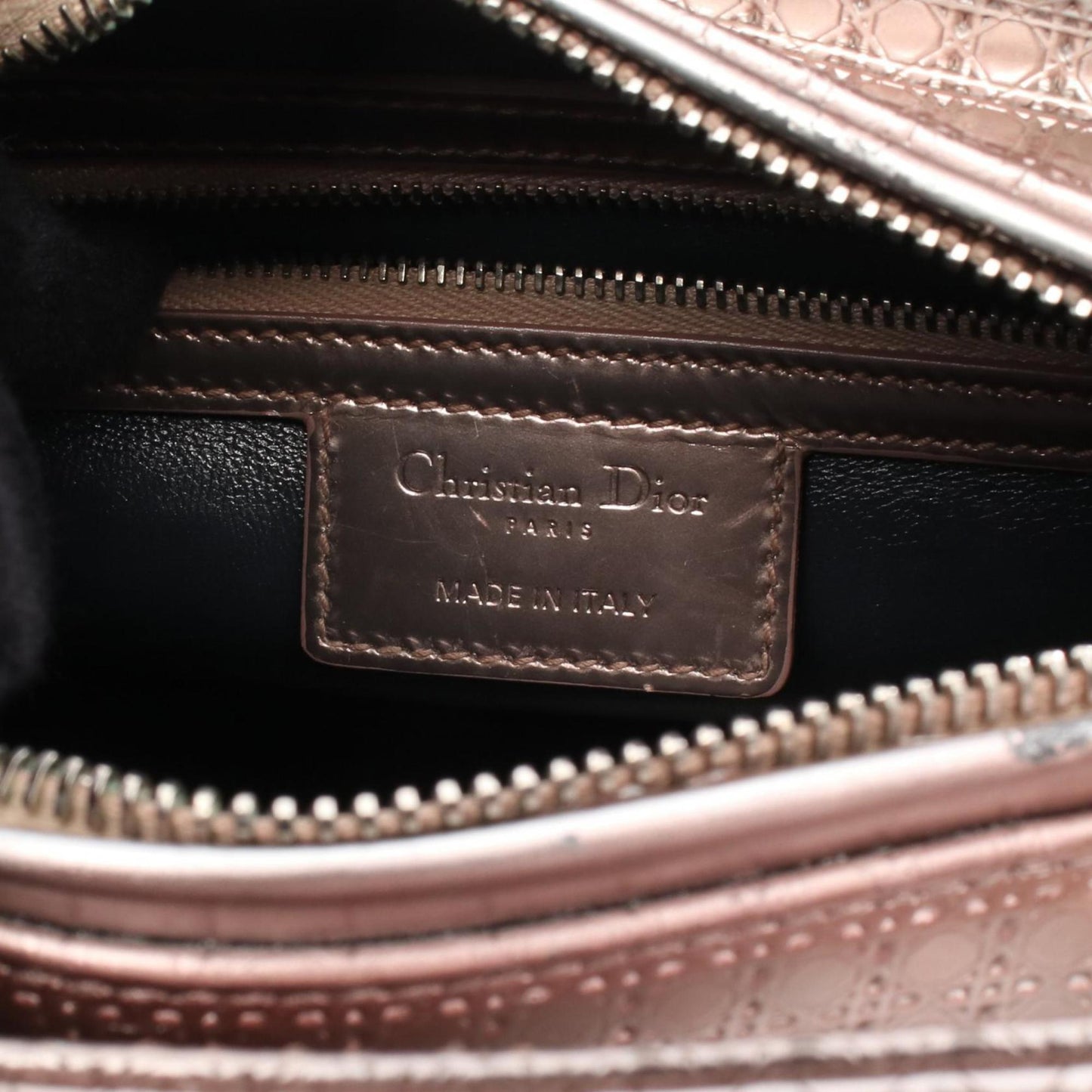 Christian Dior Pink Silver Leather Handbag ()