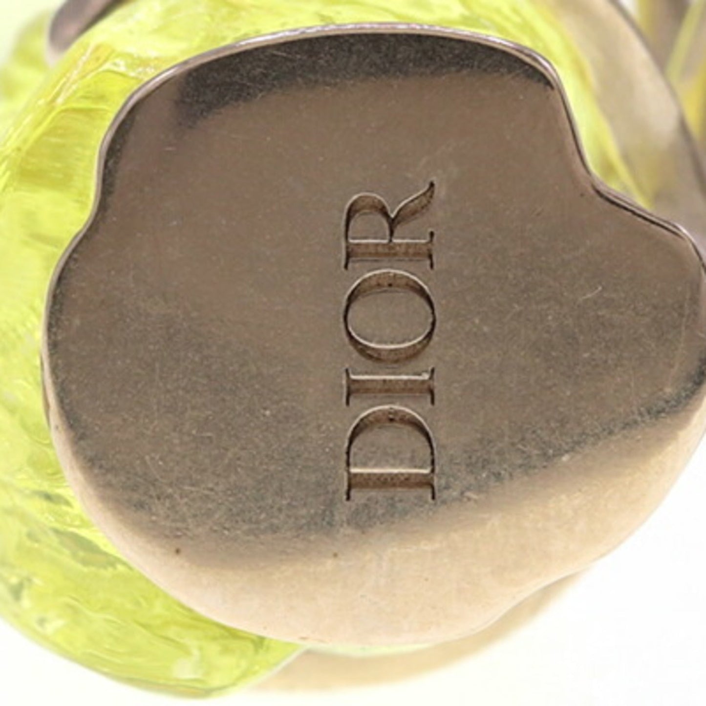 Christian Dior Yellow Metal Plastic Band Ring ()