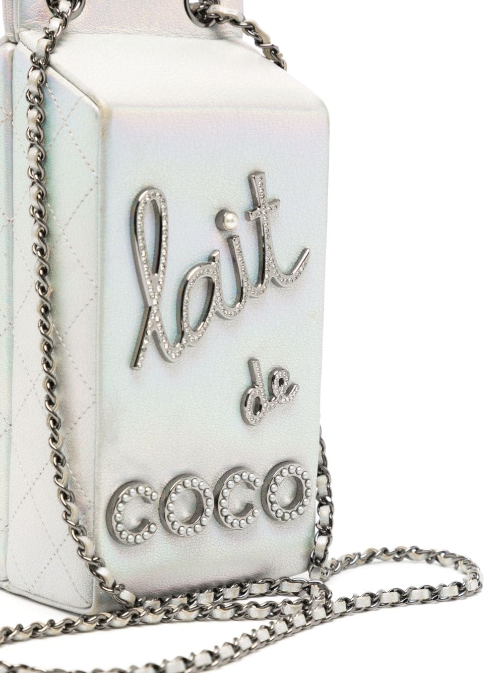 Iridescent Silver Lait de Coco Milk Carton Bag