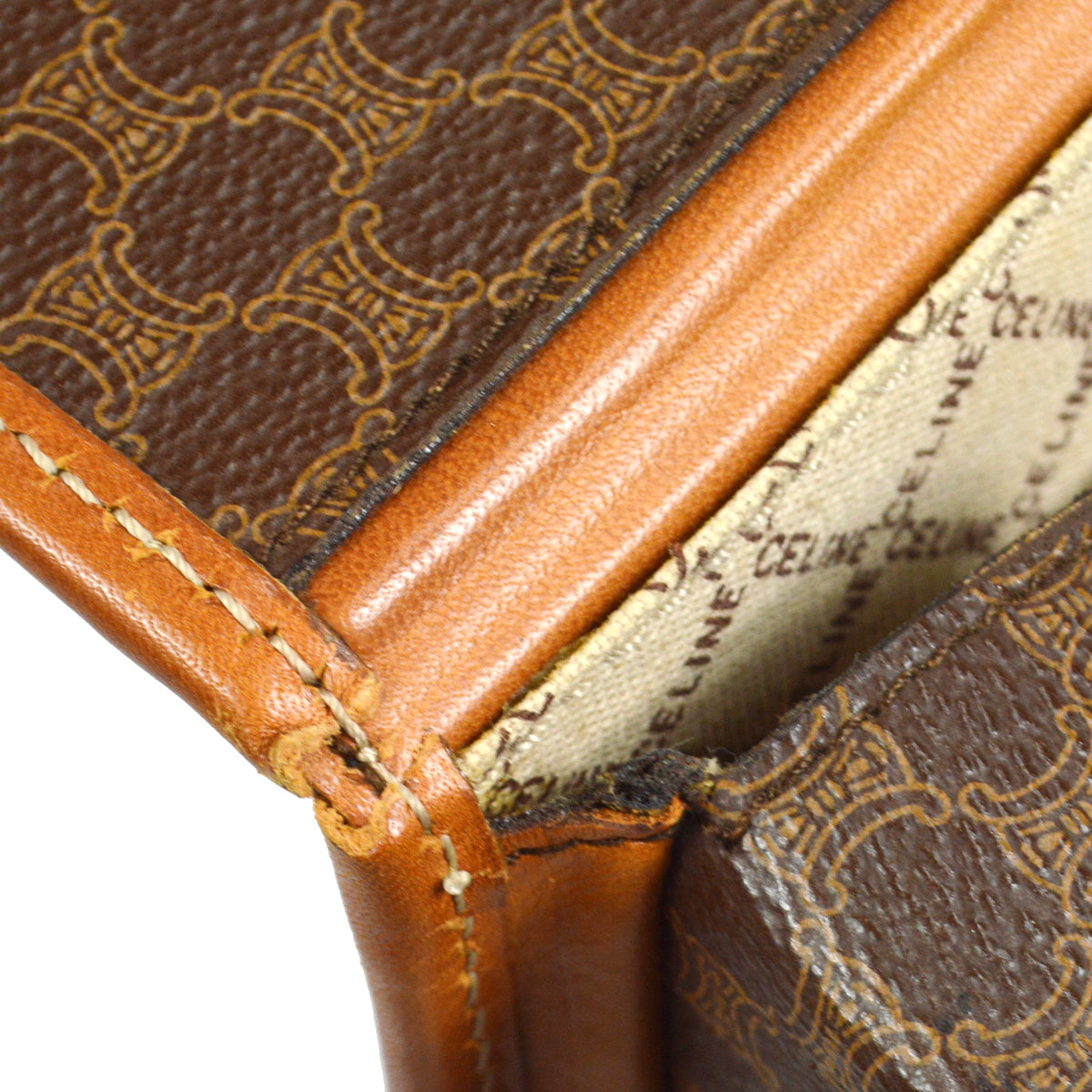 CELINE M08 Macadam Travel Bag Trunk Case Brown