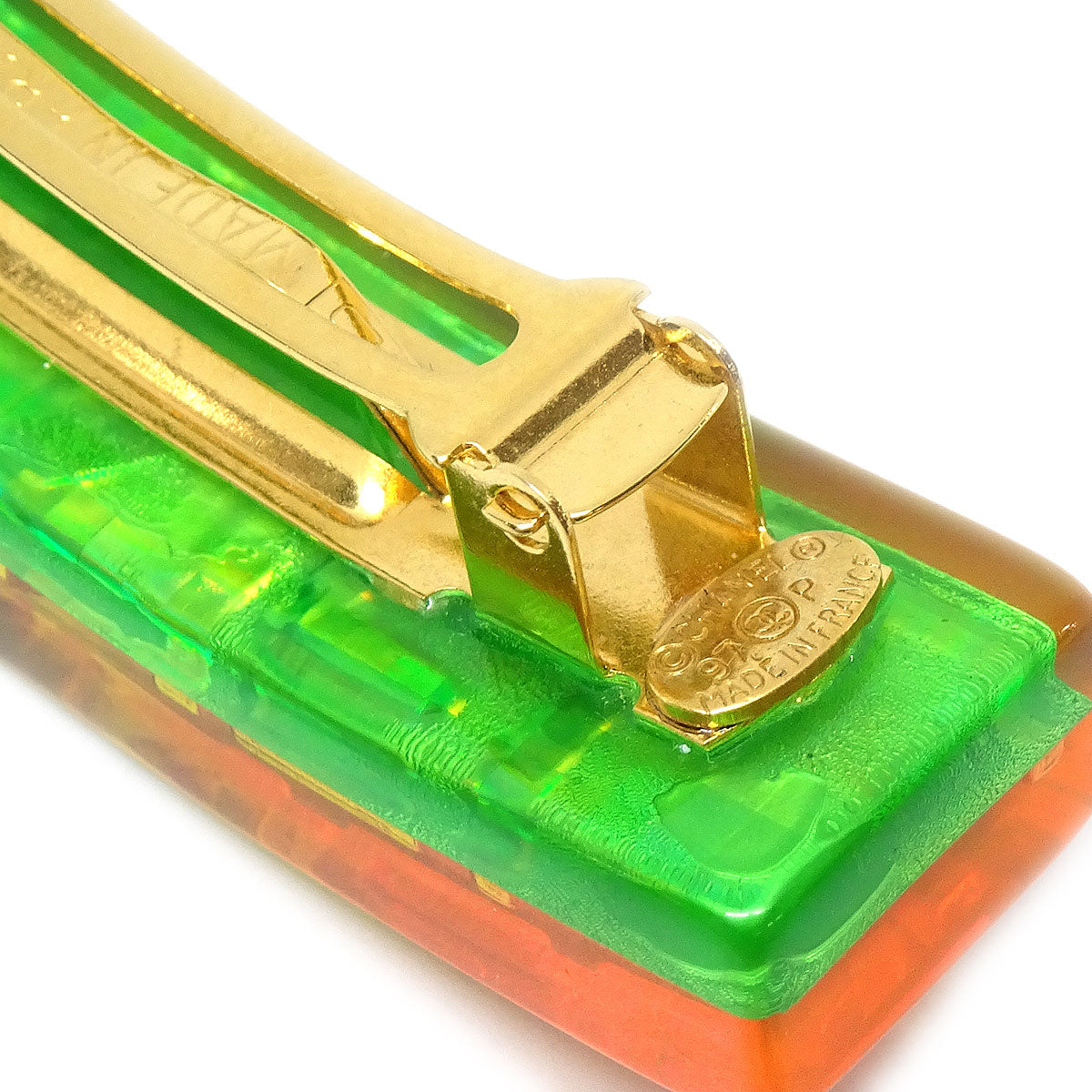 CHANEL 1997 Rainbow Lucite Hair Clip Barrette 77003