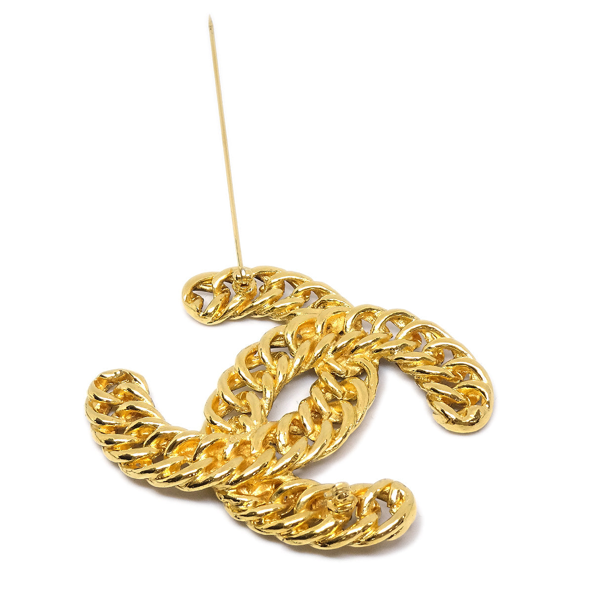 CHANEL CC Brooch Pin Corsage Gold 78641