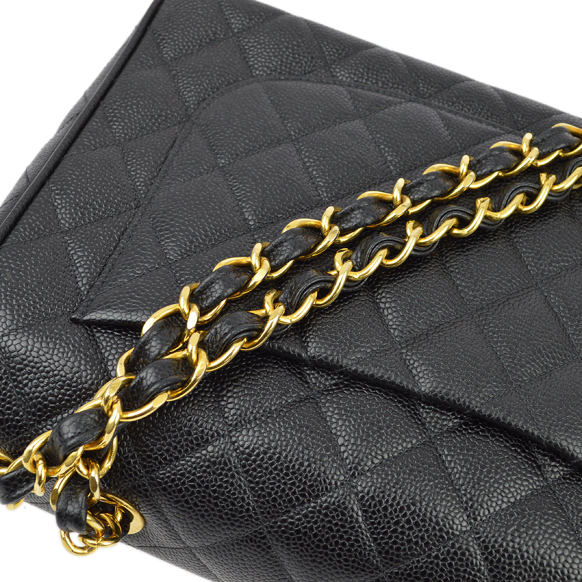 Chanel 1994-1996 Black Caviar Jumbo Classic Flap Bag