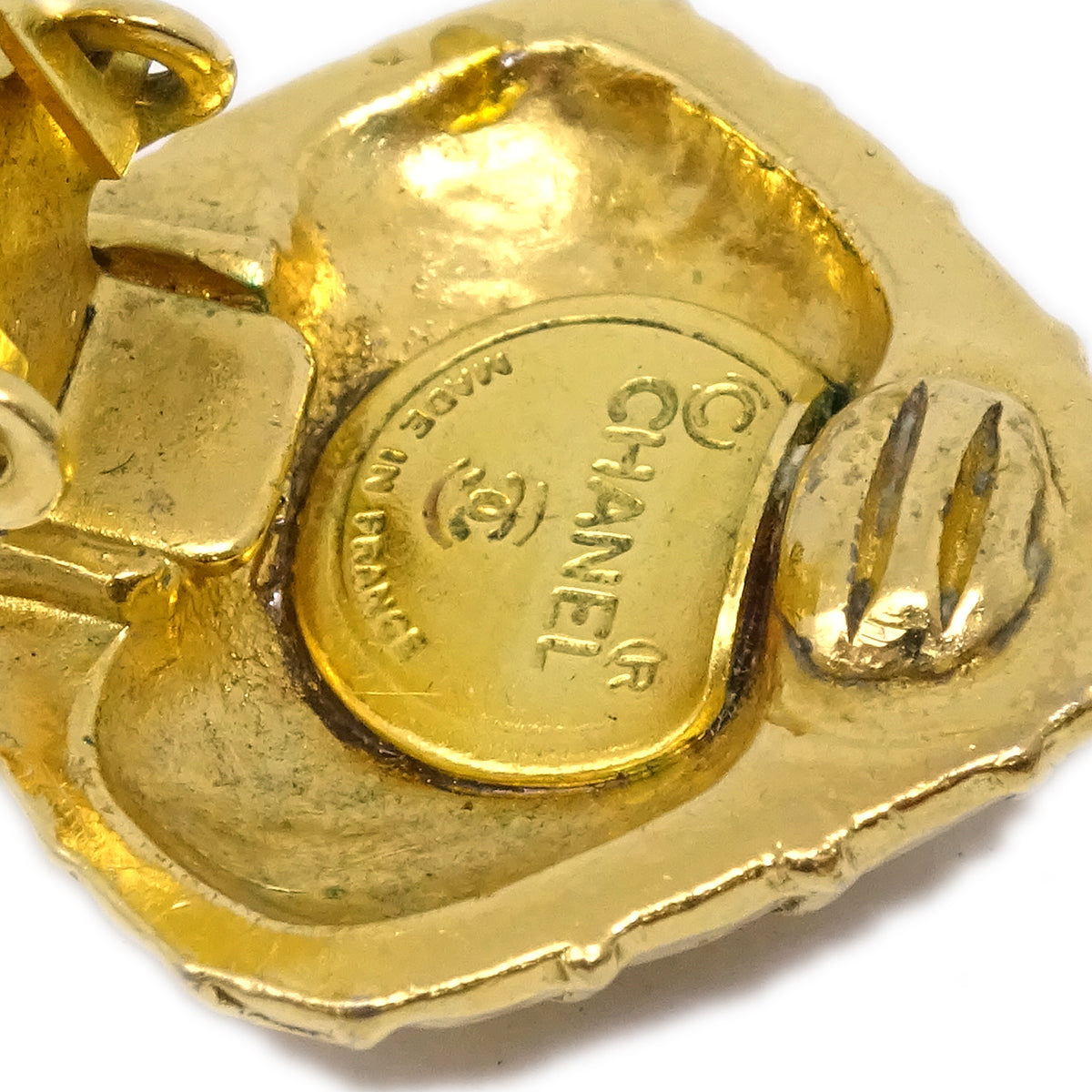 Chanel Mademoiselle Dangle Earrings Clip-On Gold