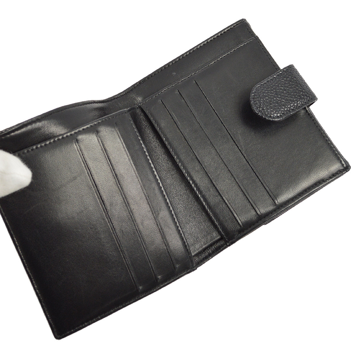 Chanel Black Caviar Bifold Wallet Purse