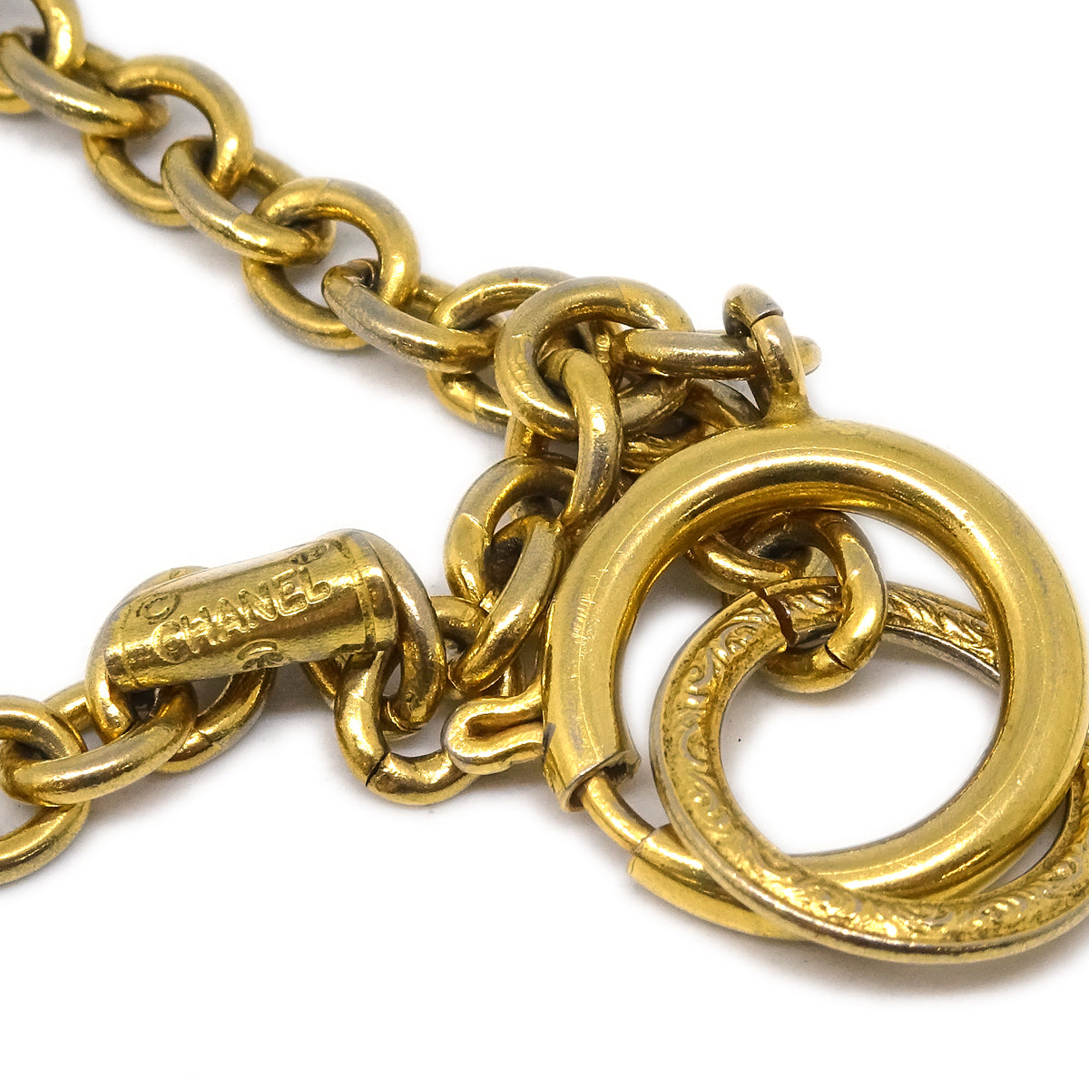 Chanel Mademoiselle Chain Pendant Necklace Gold