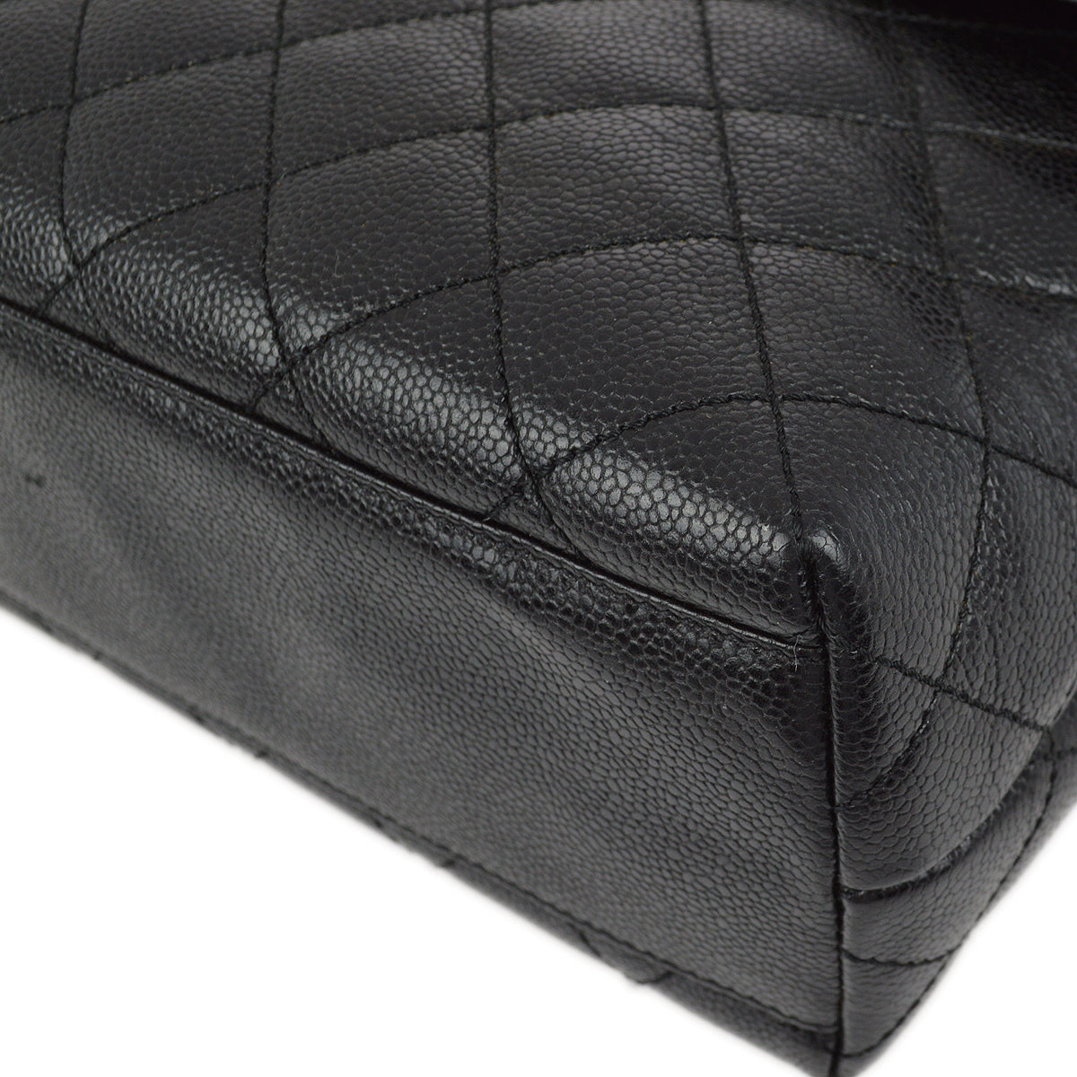 Chanel 2001-2003 Black Caviar Kelly Handbag