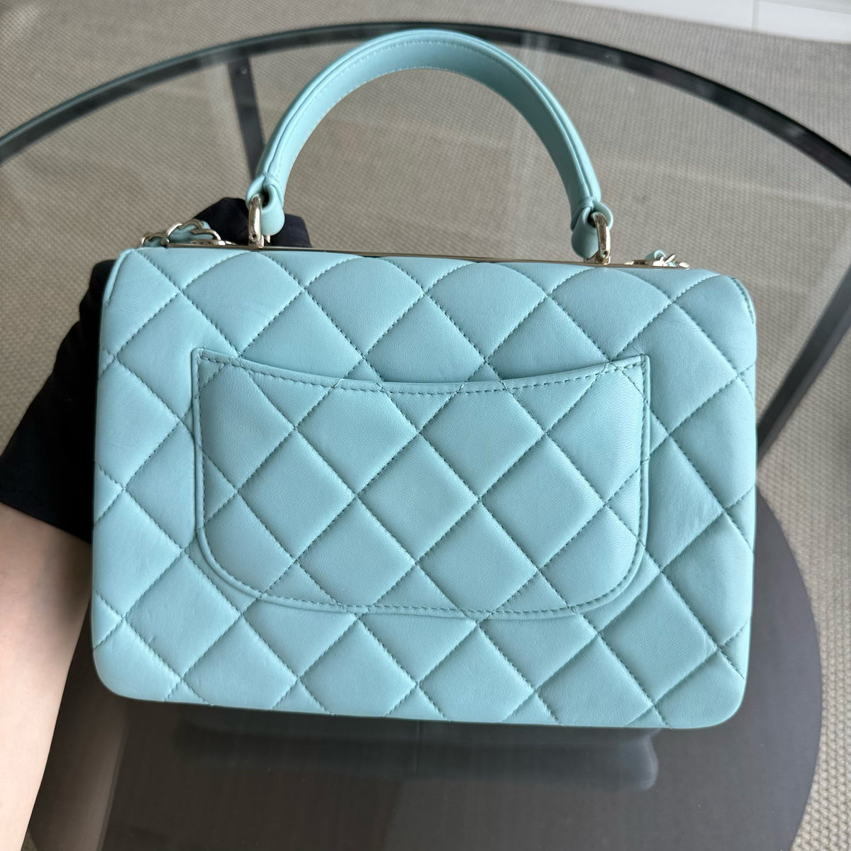 Chanel Trendy CC Small - Quilted Lambskin Light Blue Gold Hardware