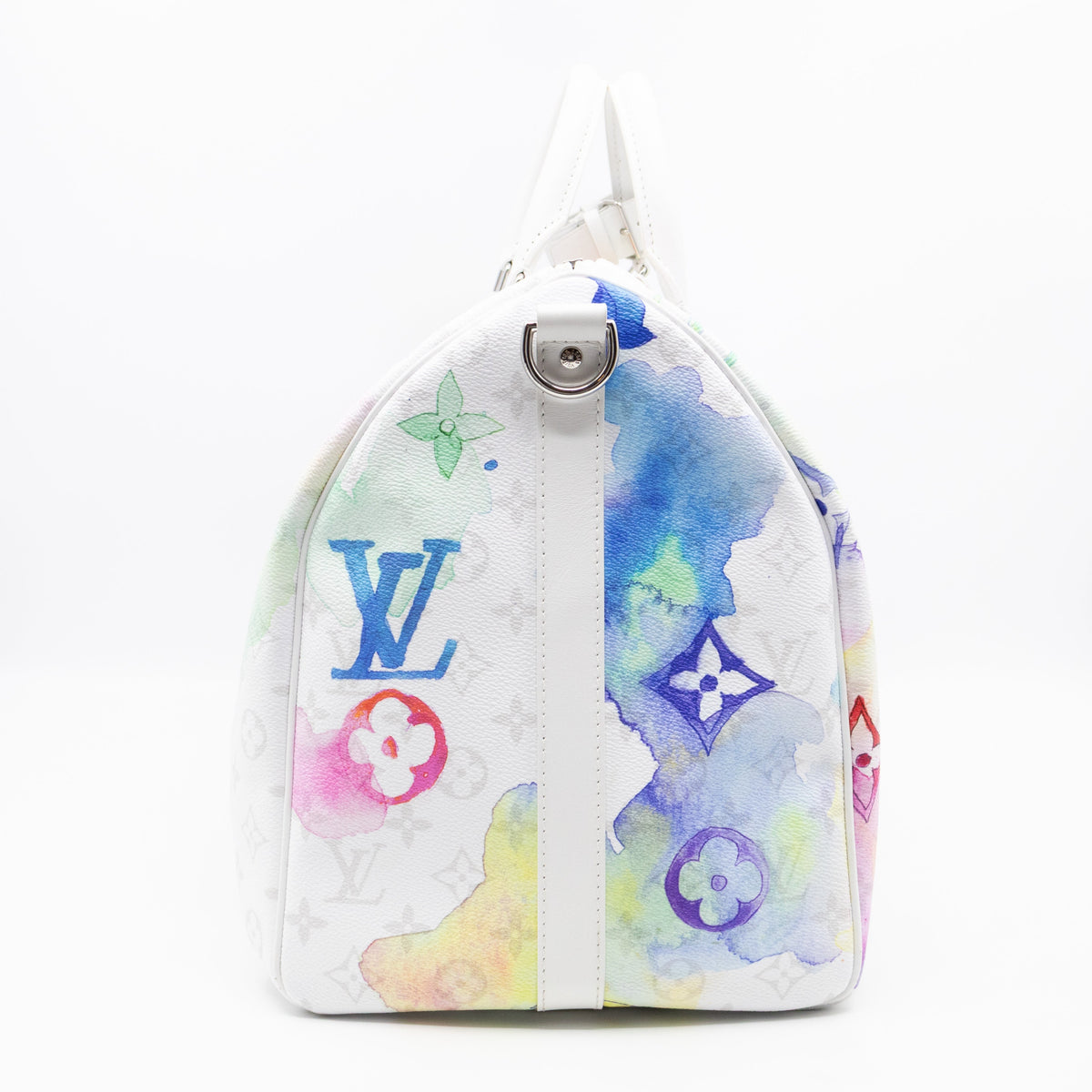 Keepall 50 Bandouliere Monogram Watercolor White