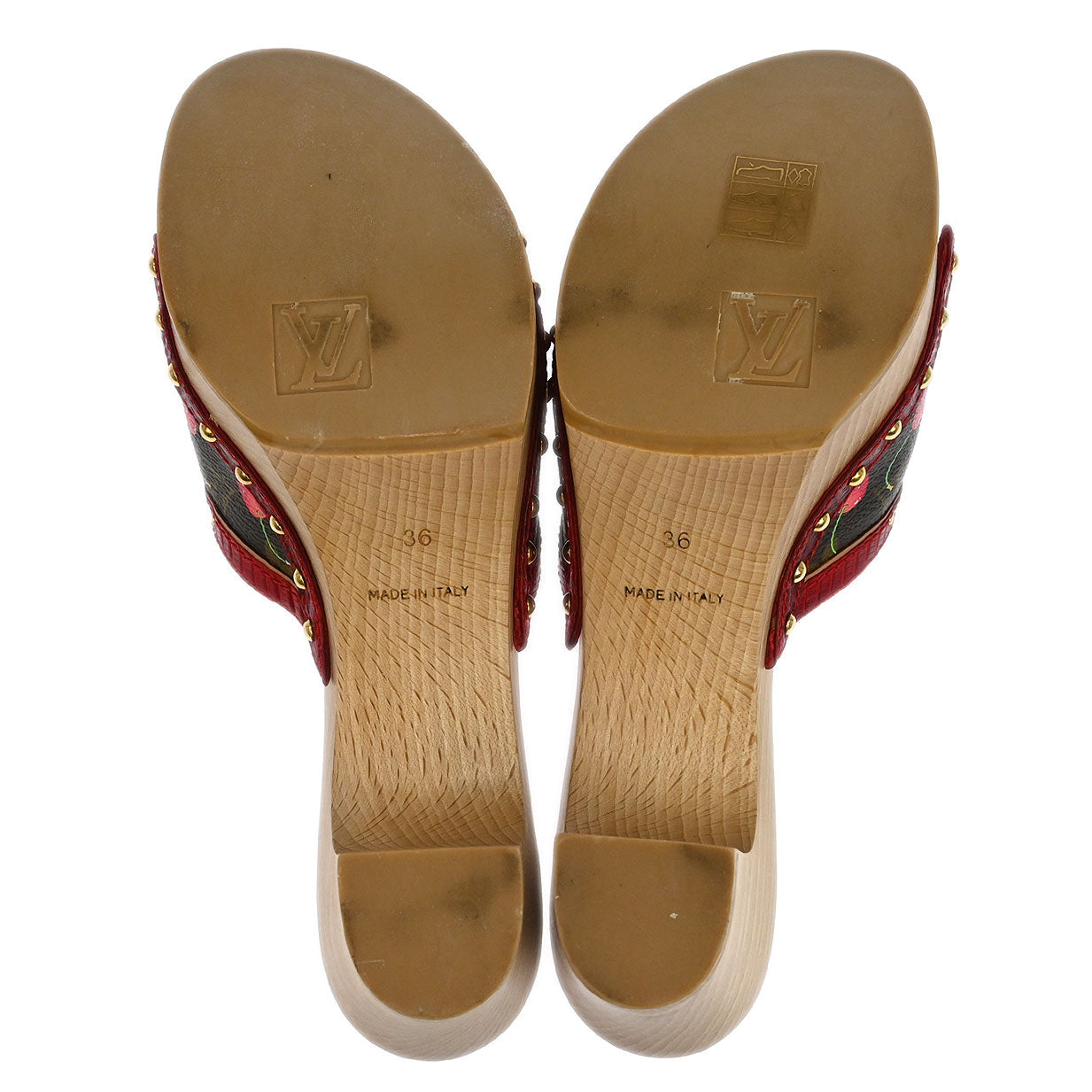 Louis Vuitton * 2005 Monogram Cherry Mule Sandals Shoes #36