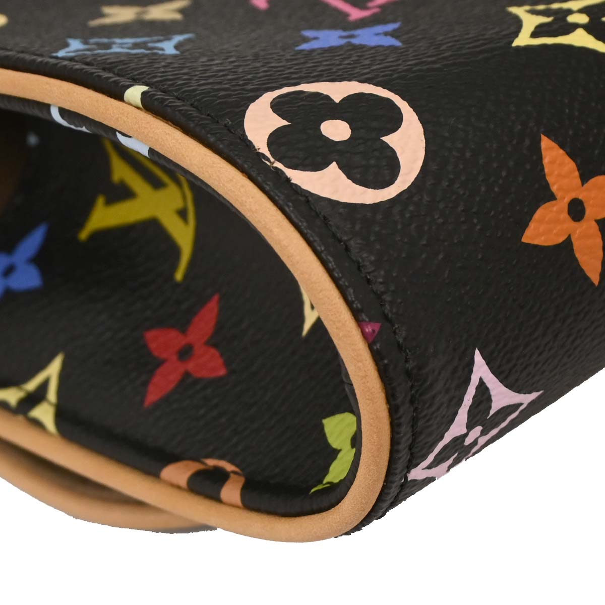 Louis Vuitton 2009 Black Monogram Multicolor Pochette Courtney M45640
