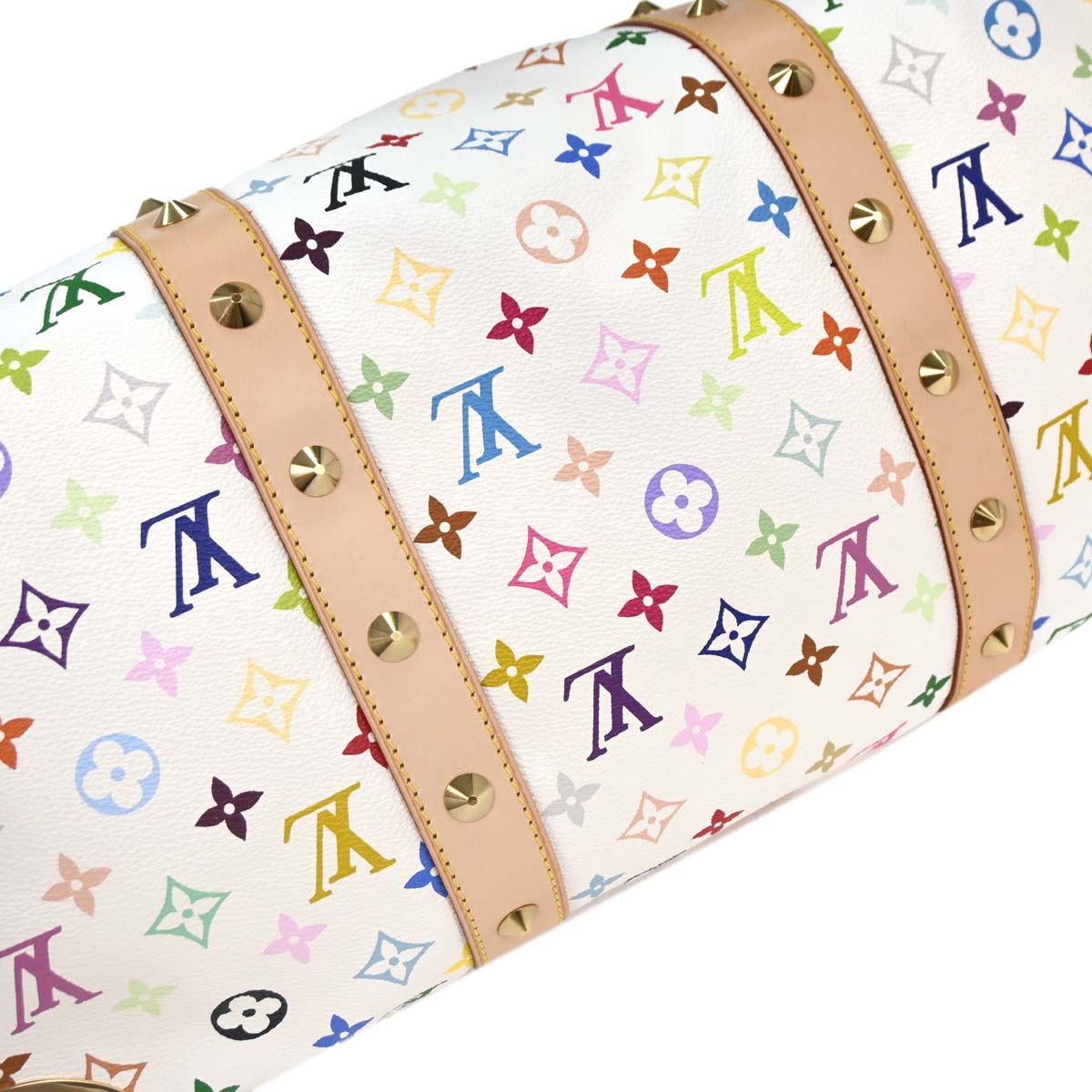 Louis Vuitton 2004 White Monogram Multicolor Keepall 45 Handbag M92641