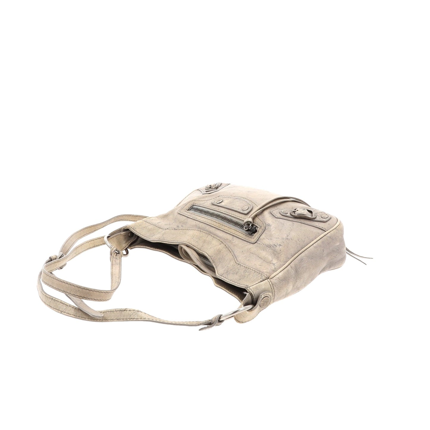 BALENCIAGA Hip Crossbody Bag in Grey Leather