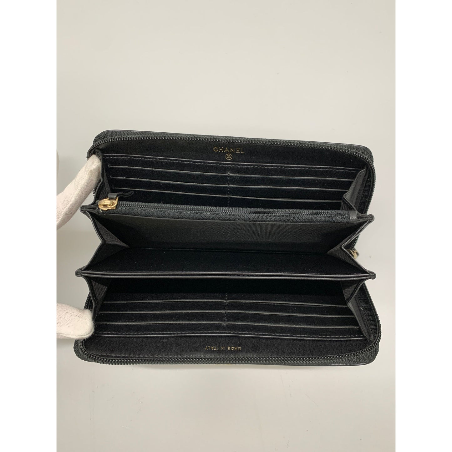 Chanel Long Wallet BLK Enamel