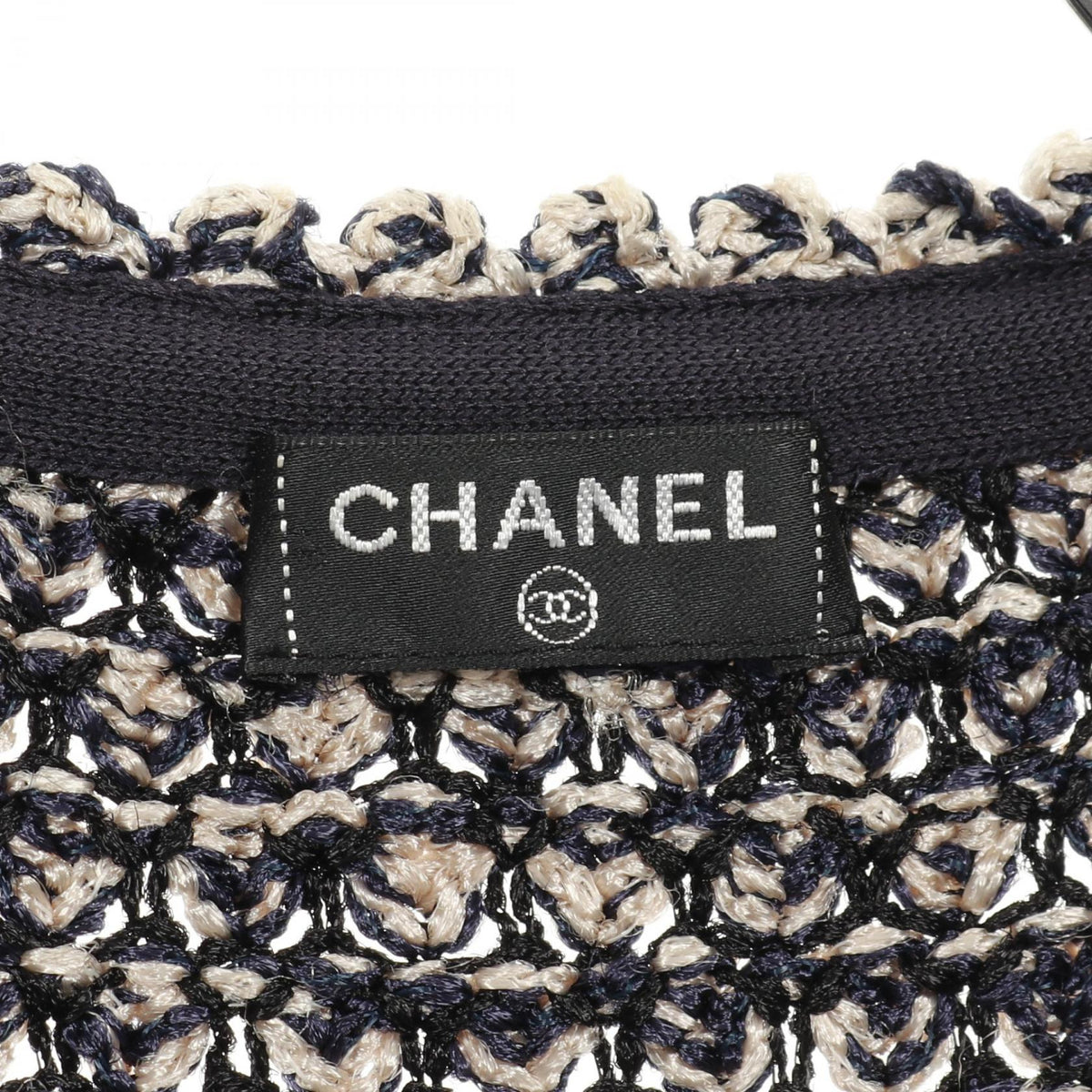 Chanel Coco Mark Chain Knit Cardigan Rayon Nylon Top