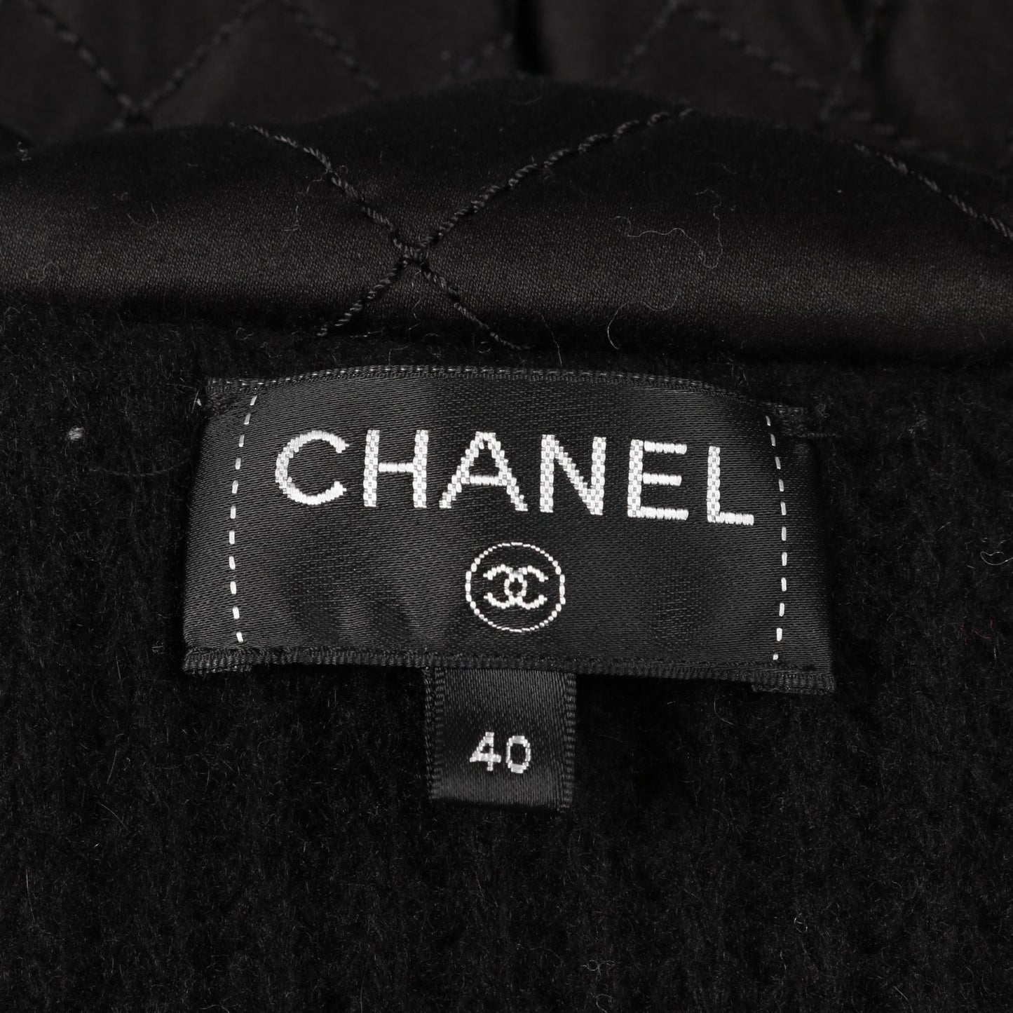Chanel Coco Mark Zipper Matelassé Quilting Wool Cashmere Knit Outerwear