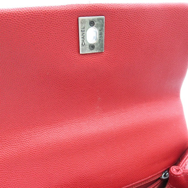 Chanel CC Quilted Caviar Handle Bag Leather Handbag in Good condition