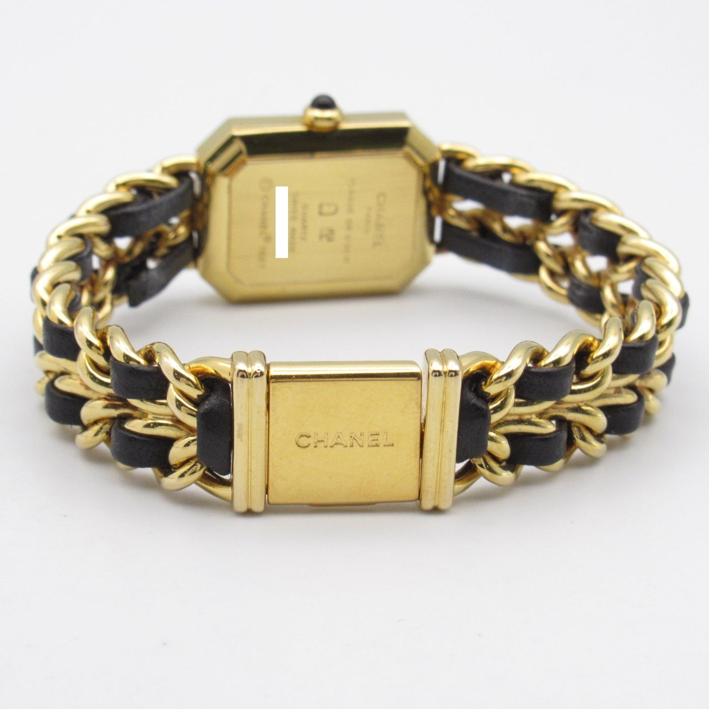Chanel Premiere L鍍金/皮革手錶石英機芯黑色