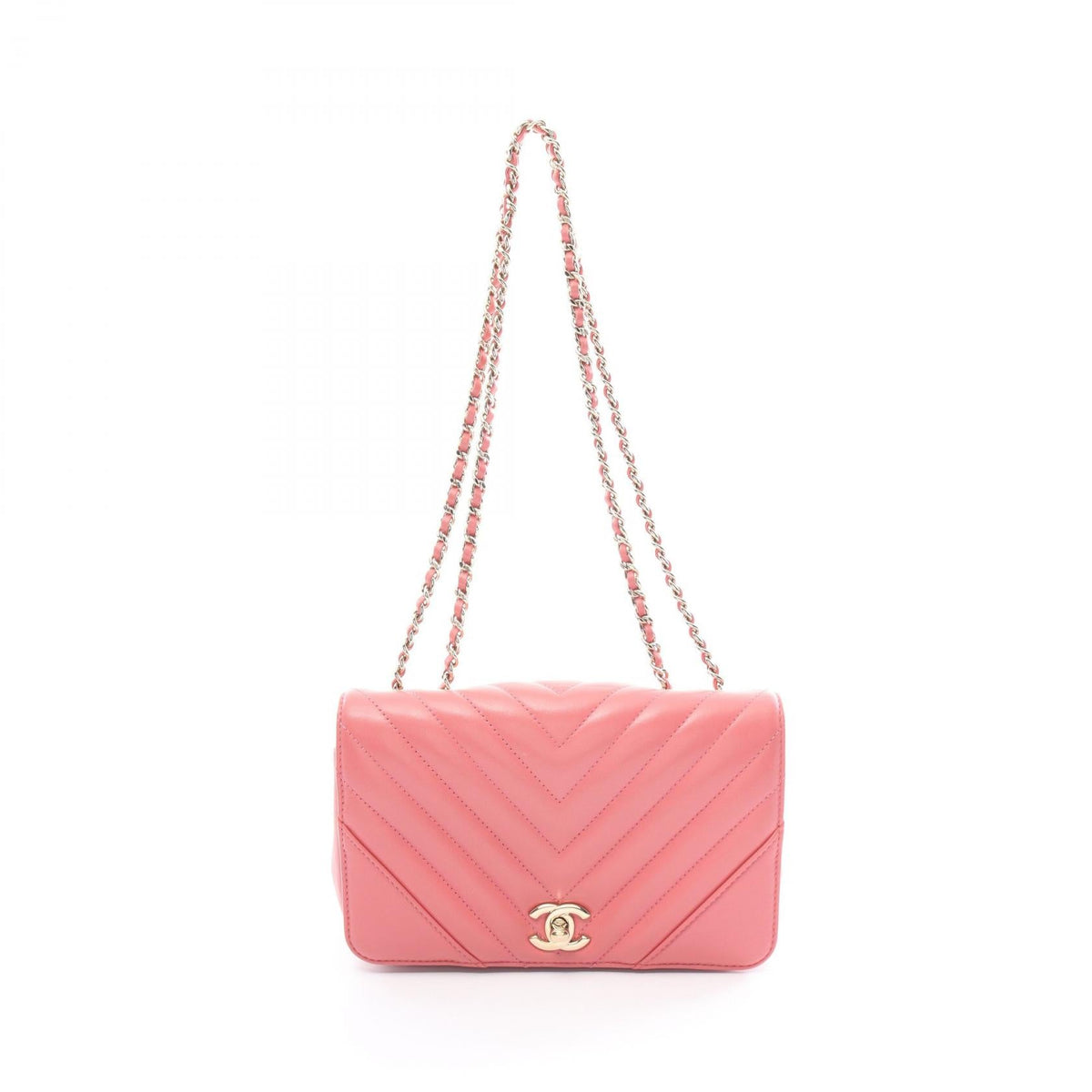 Chanel Chevron V Stitch Leather Shoulder Bag