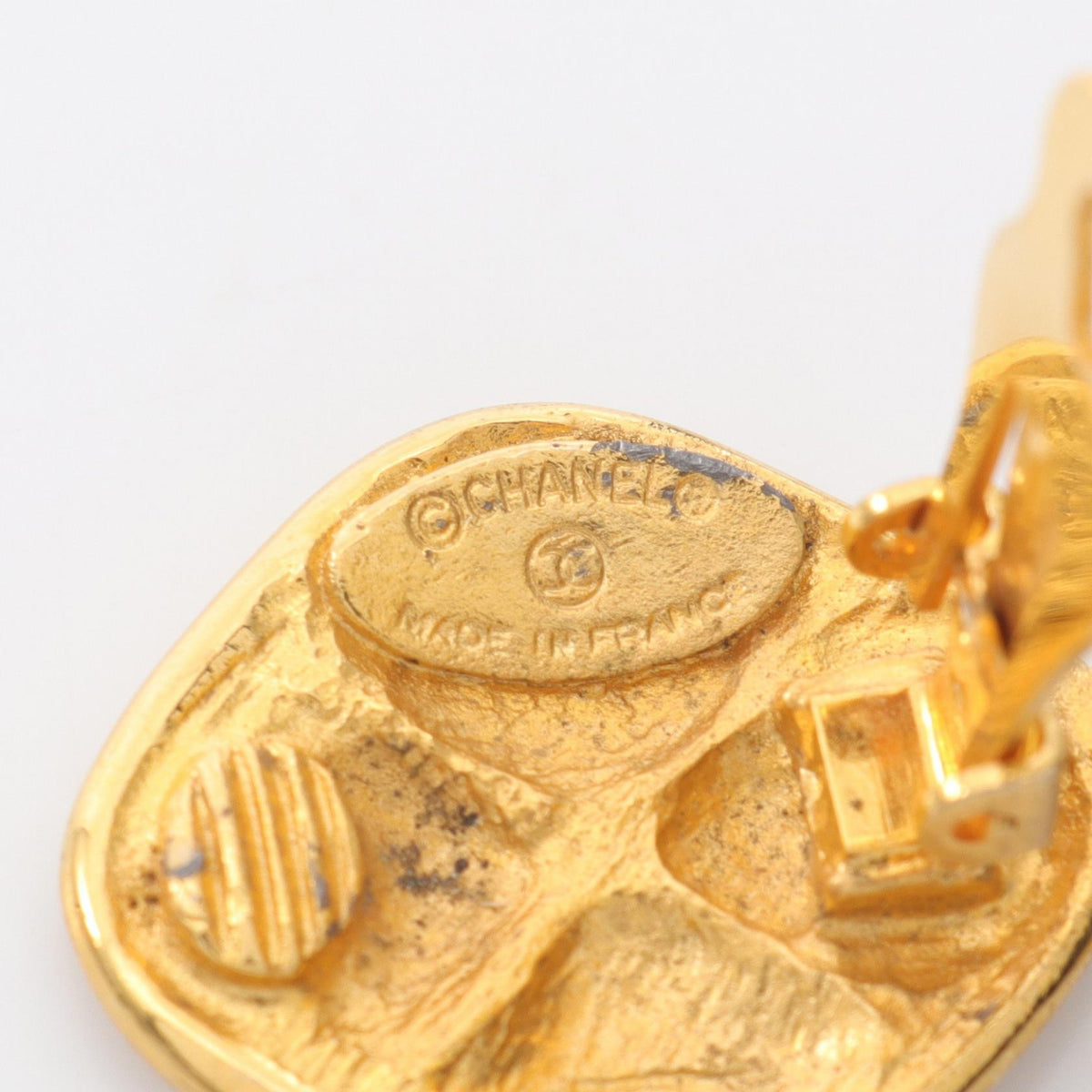 Chanel Logo Plate Earrings