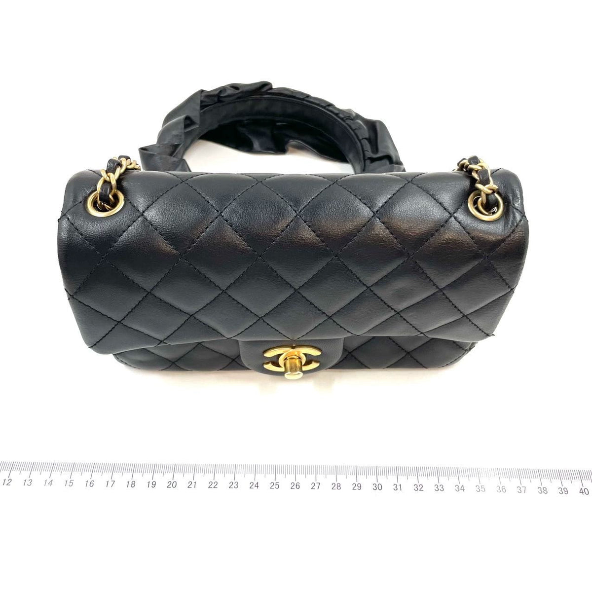 Chanel Romance Classic Flap Rectangular Mini Black Lambskin Leather Gold Hardware, 2021