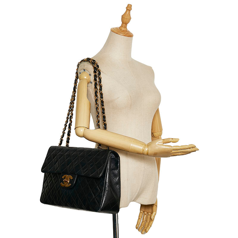 Chanel Maxi Classic Single Flap Bag Leather Tote Bag in Fair condition