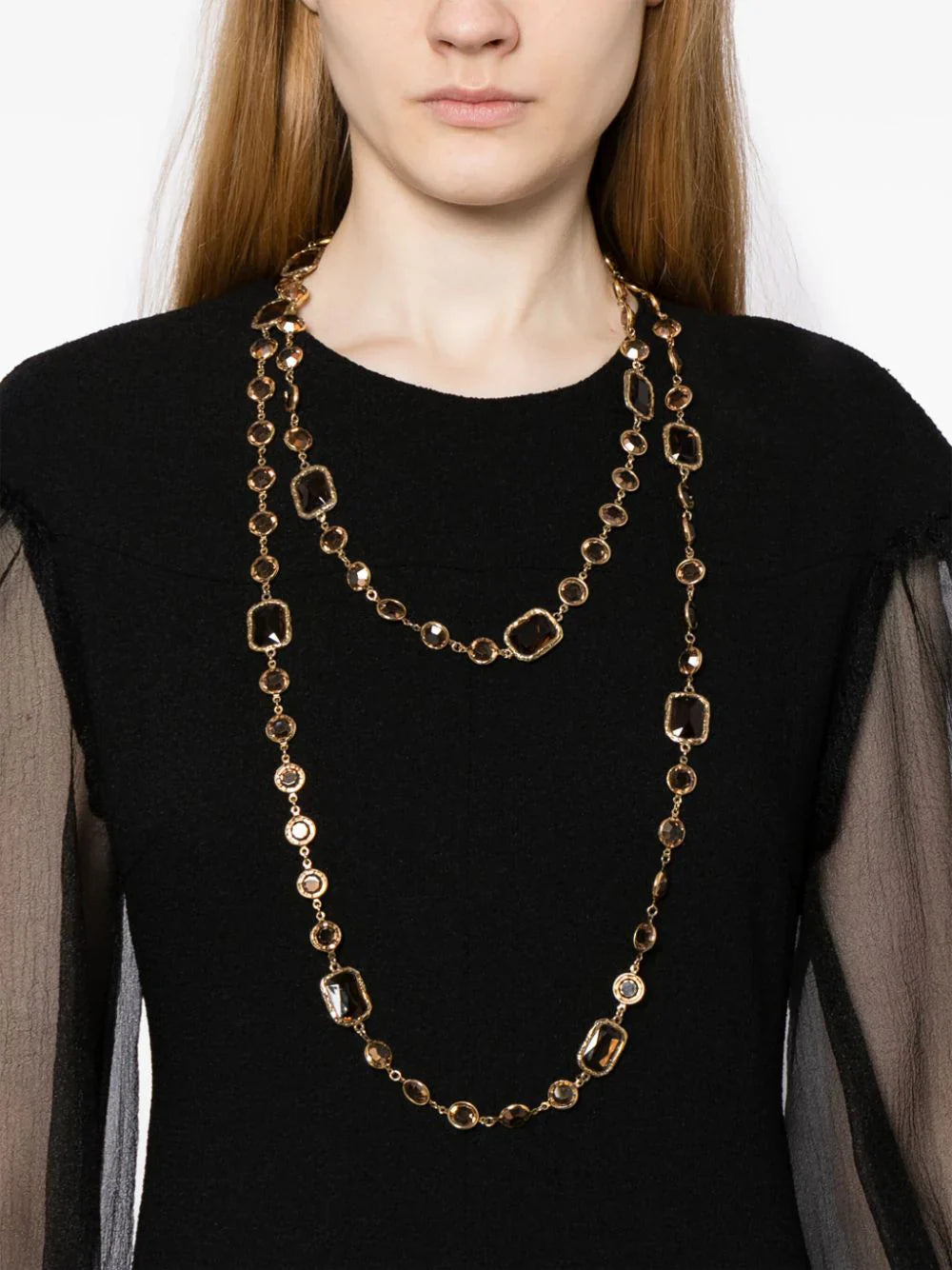 Vintage Gripoix Glass Beaded Sautoir Necklace