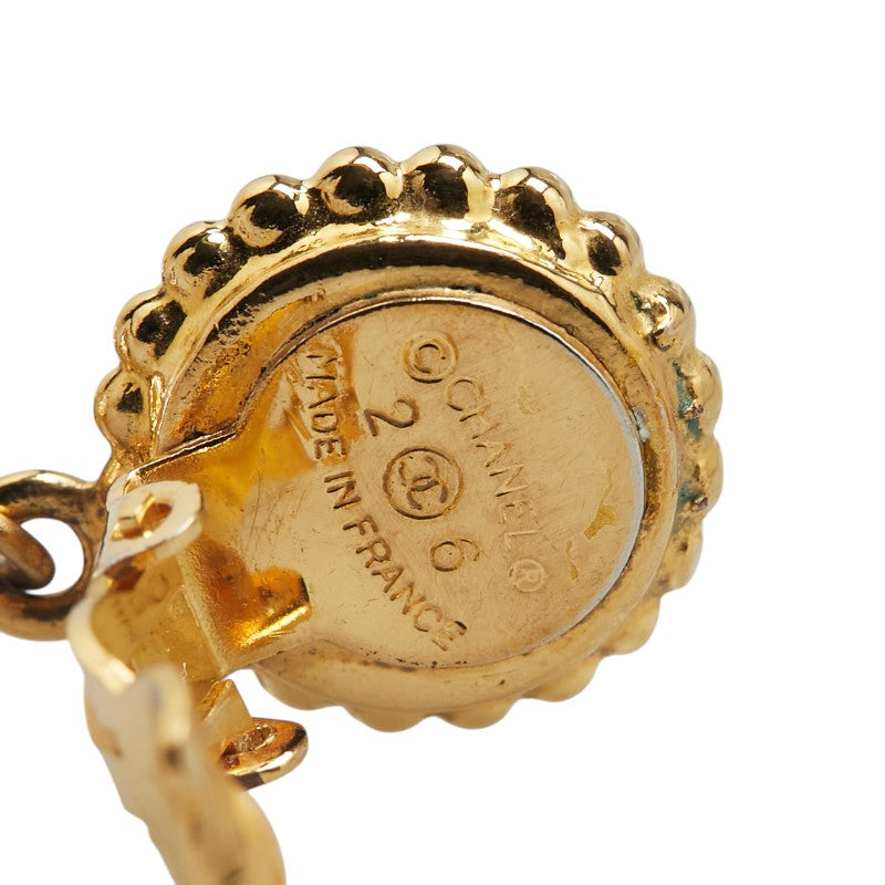 Chanel Clover Motif Teardrop Swing Earrings