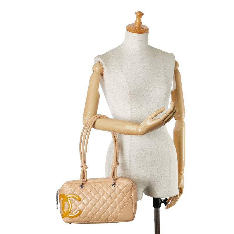 Chanel Cambon Line Handbag Leather Handbag 9049450 in Good condition