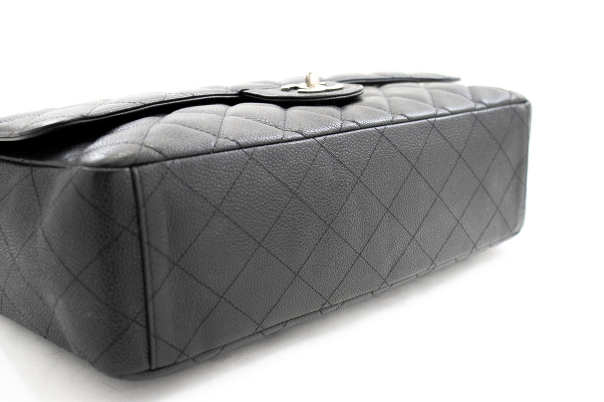 Chanel Caviar Grained Calfskin New Chain Shoulder Bag Black "