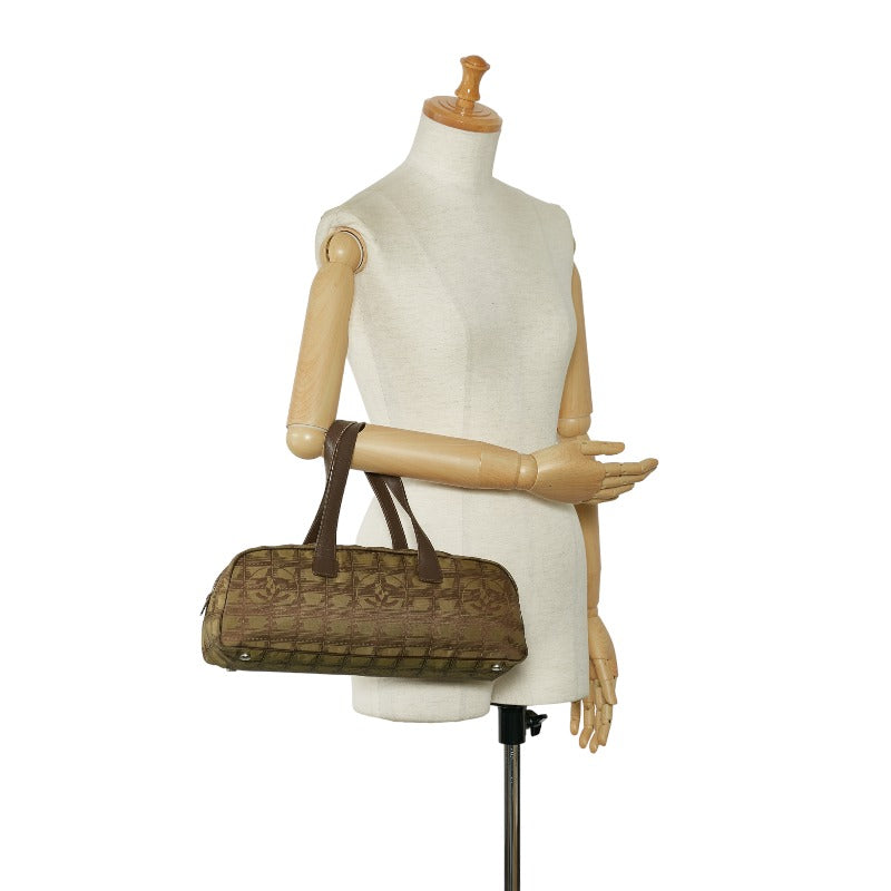 Chanel New Travel Line Mini Boston Bag Canvas Handbag in Good condition