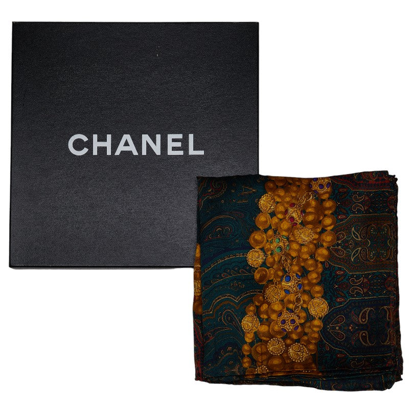 Chanel Paisley Silk Scarf Canvas Scarf in Good condition