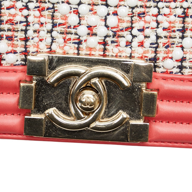 Chanel Boy Chanel Tweed Leather Shoulder Bag