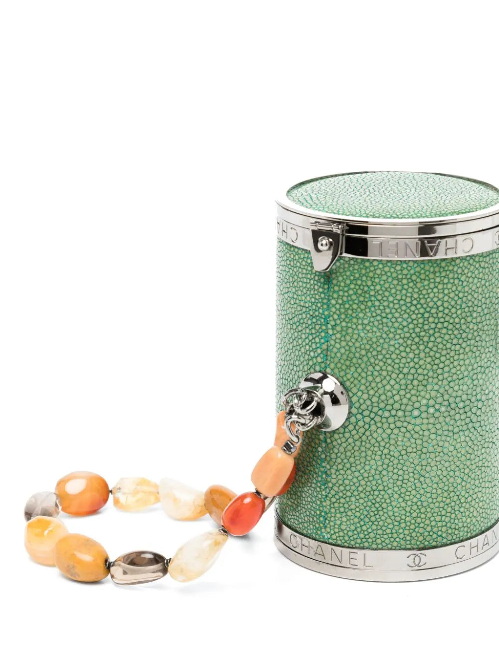 Green Barrel Minaudière Clutch