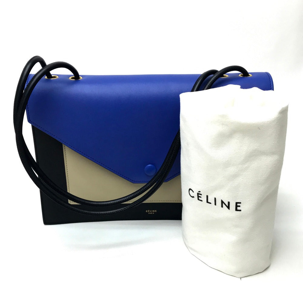 CELINE Clutch bag leather black Spring / Summer 2015 Tricolor Pocket Medium Clutch Women Used