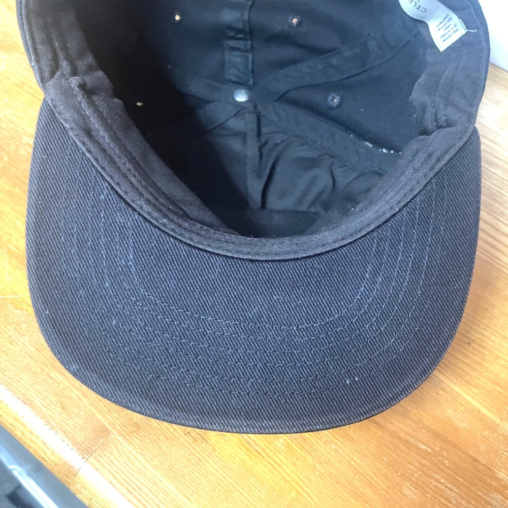 CELINE cap cotton black hat logo hat unisex(Unisex) Used