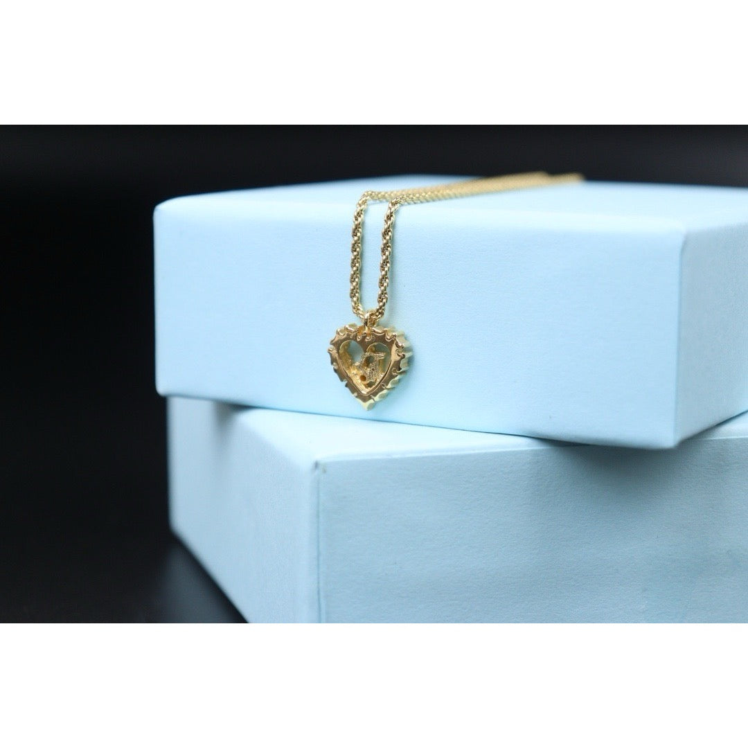 Very Good ( Rank A) | Dior Heart Rhinestone Necklace |24090514