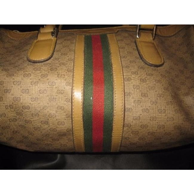 Gucci Vintage Pursesdesigner Purses Coated Canvas With Small G Logoleather In Browns With Wide Redgr