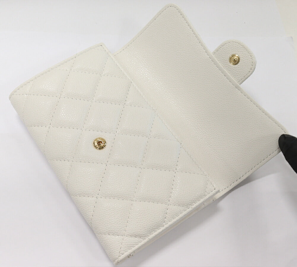 Chanel Caviar Skin Matelasse Medium Classic Flap Wallet Wallet AP0232