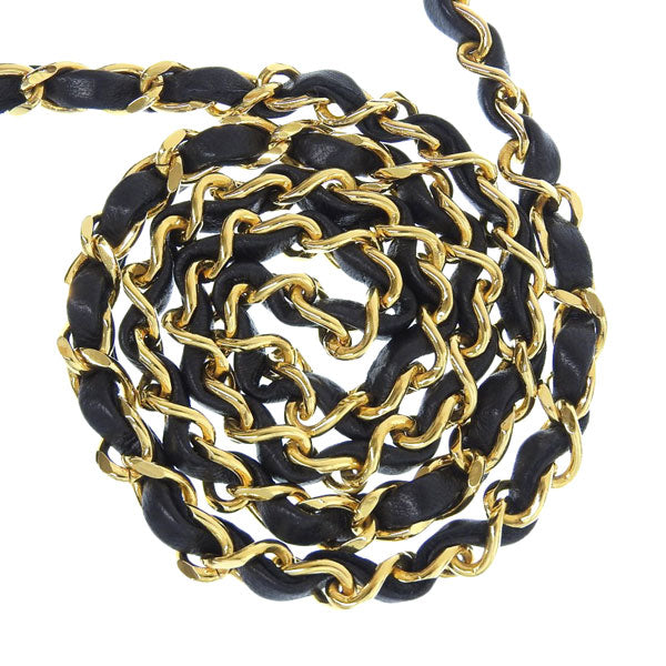 CHANEL Around 1992 Made Diana Flap Chain Bag 25Cm Black