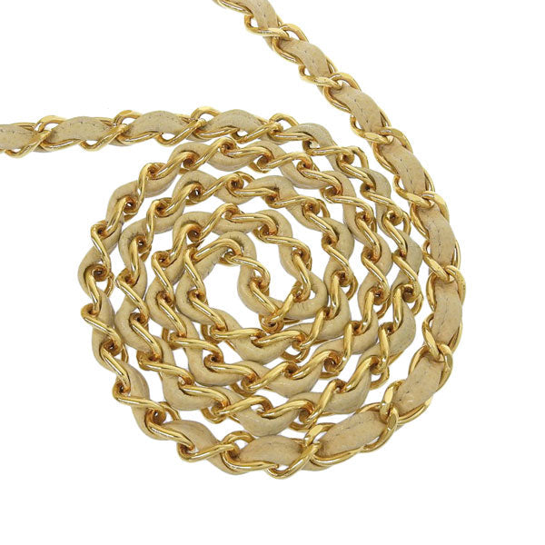 CHANEL Around 1992 Made Diana Flap Chain Bag 25Cm Beige