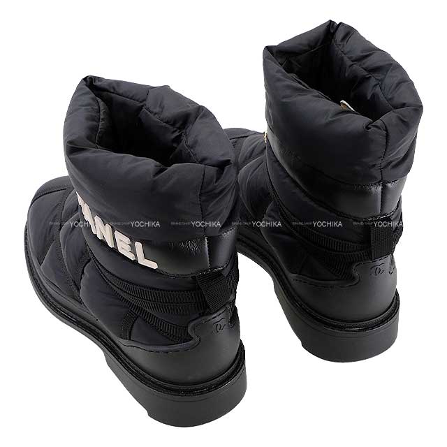 Chanel boots Shearling Nylon COCO Mark Boa Snow #37 Noir (Black) Nylon/Boa #37 G35342