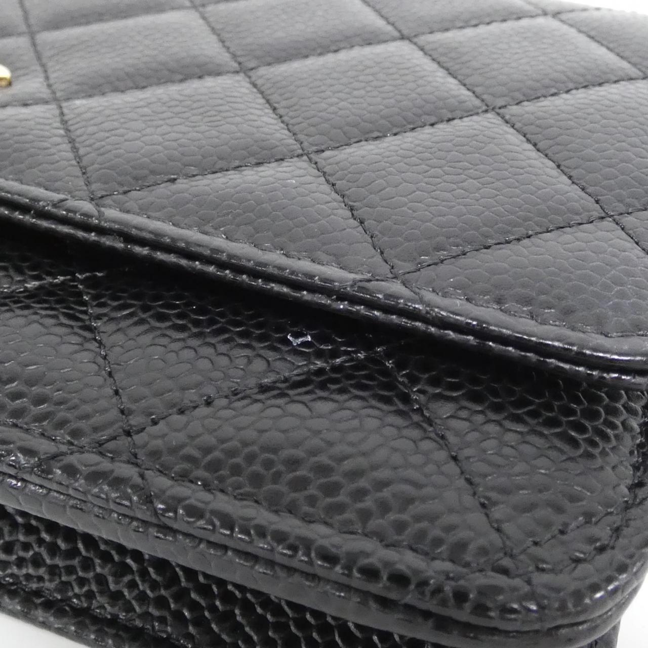 Chanel Timeless Classic Line Caviar Wallet on Chain