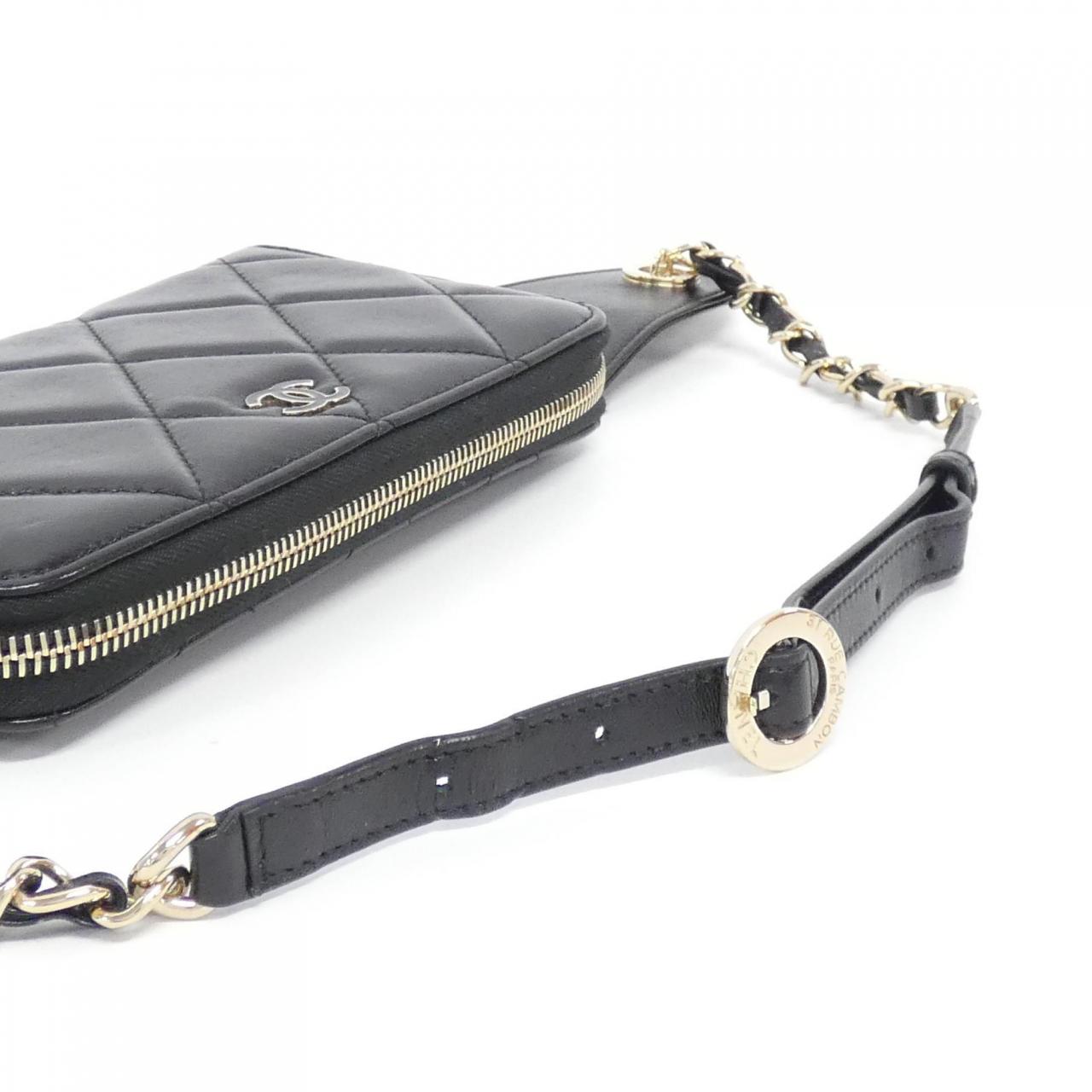 Chanel Belt Wallet Shiny Crumpled Lamb Wallet