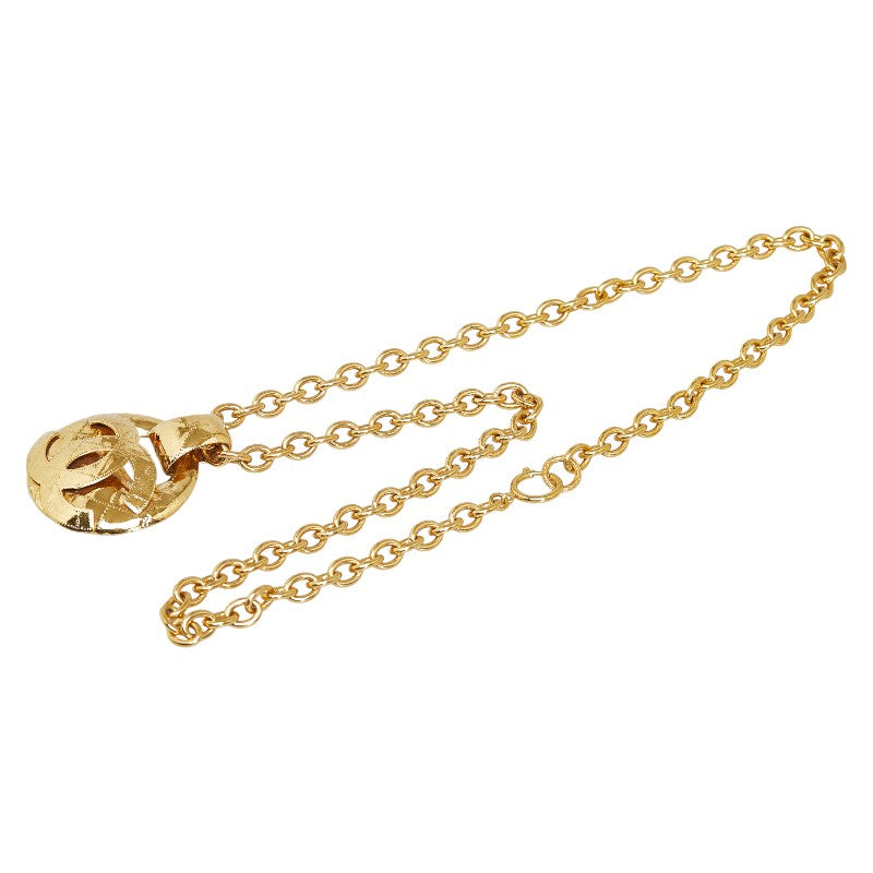 Chanel vintage cocomark big mattress chain necklace gold makeup ladies Chanel