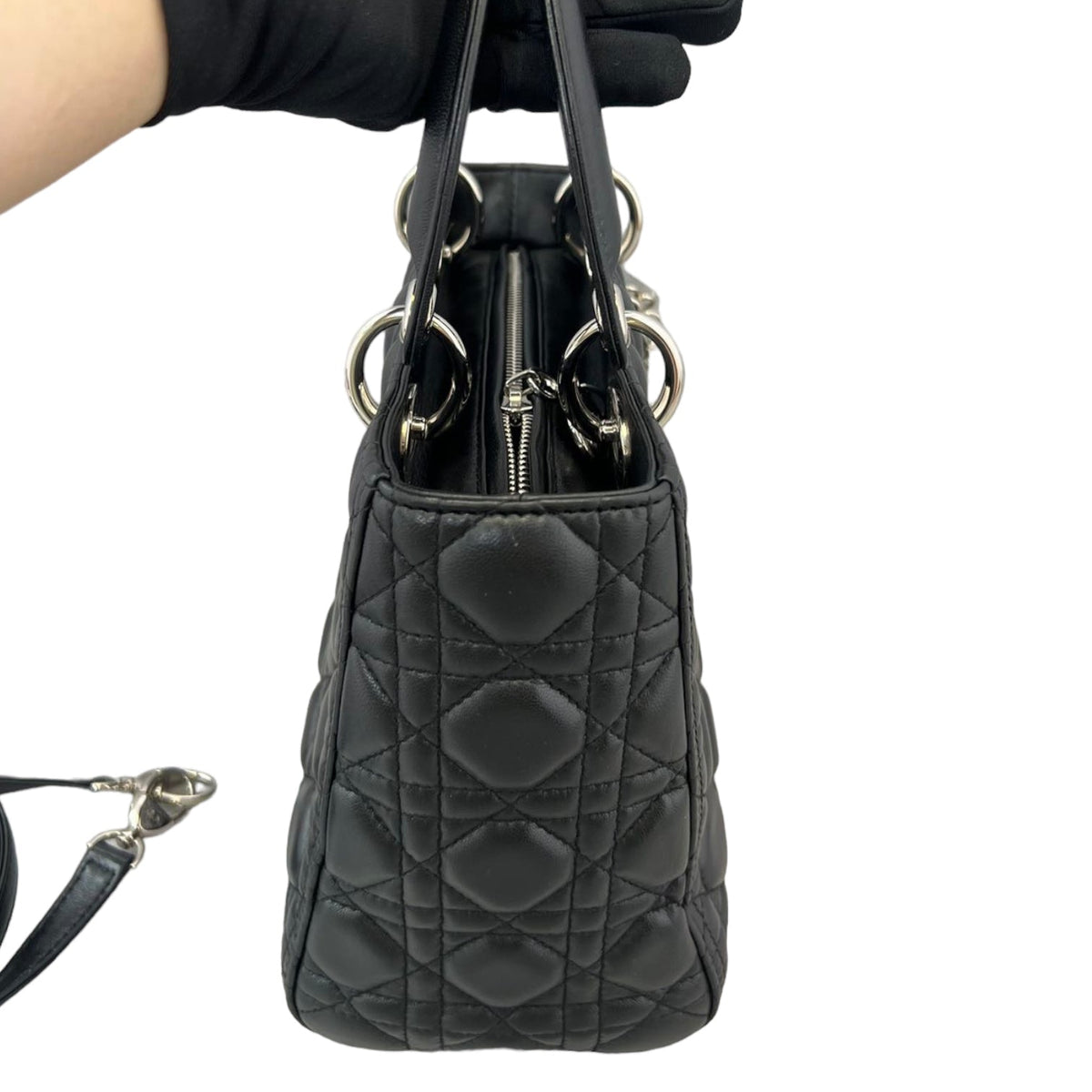 Classic Lambskin Medium Lady Dior Black SHW