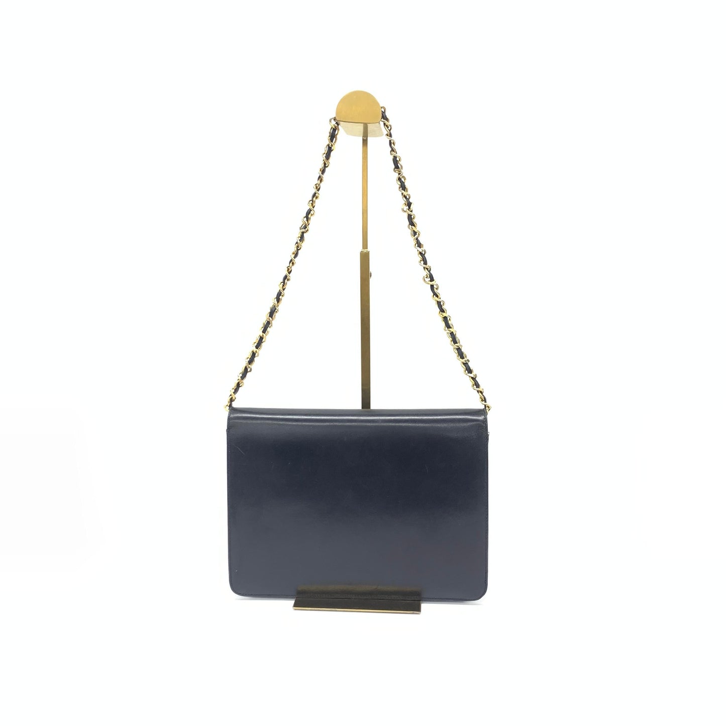 Chanel Single Flap Bag Vintage Medium Black Box Calf Leather Gold Hardware