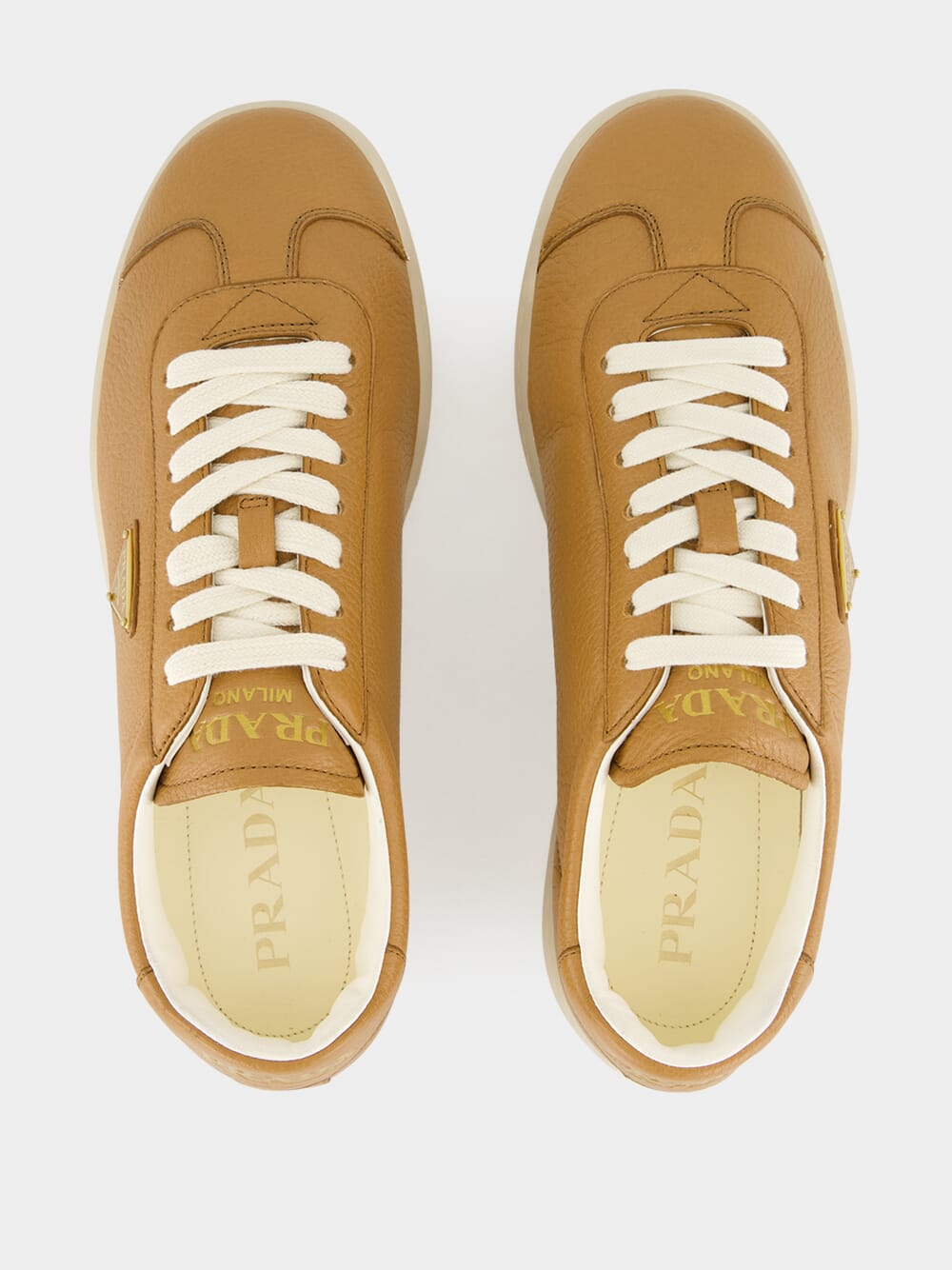Caramel Low-Top Leather Sneakers