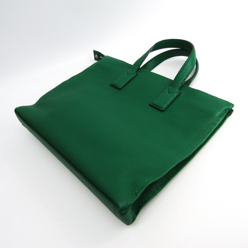 Fendi Green Leather Selleria Top Handle Bag (SHA-11448)
