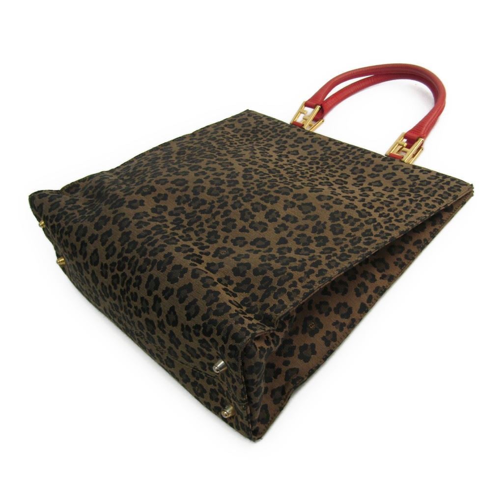 Fendi Leopard Printed Canvas Tote (SHA-11086)